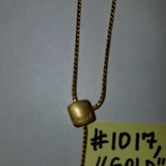 🔻REDUCED❣ ✅1017 NWOT RARE DKNY Logo Gold Tone Metal Necklace - Picture 8 of 14